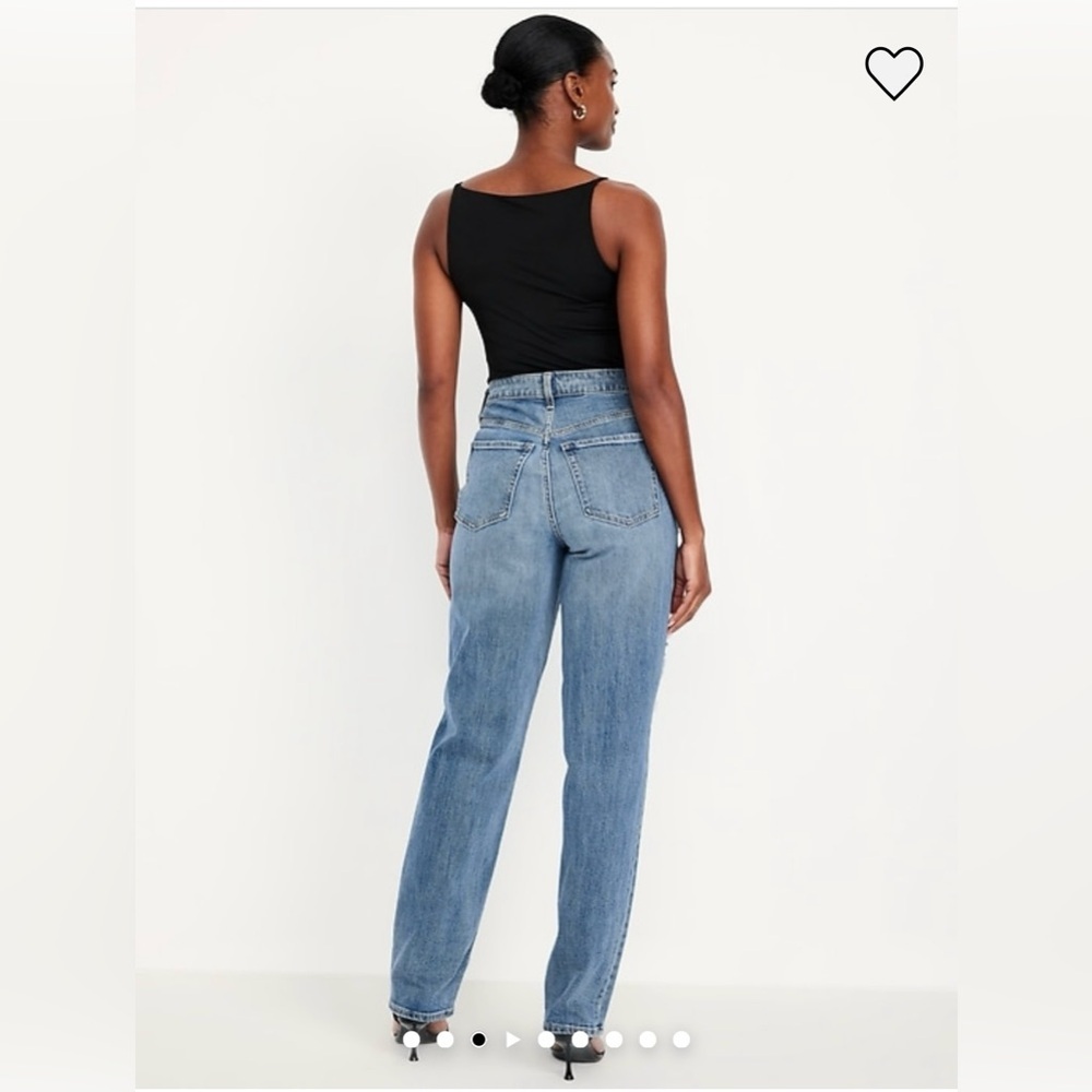 NEW Curvy High Waisted OG Loose Jeans Ripped Medium Wash, Size 16 Tall - Picture 3 of 13